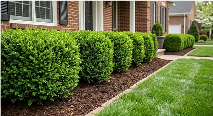 Trimmed hedges and a clean garden edge