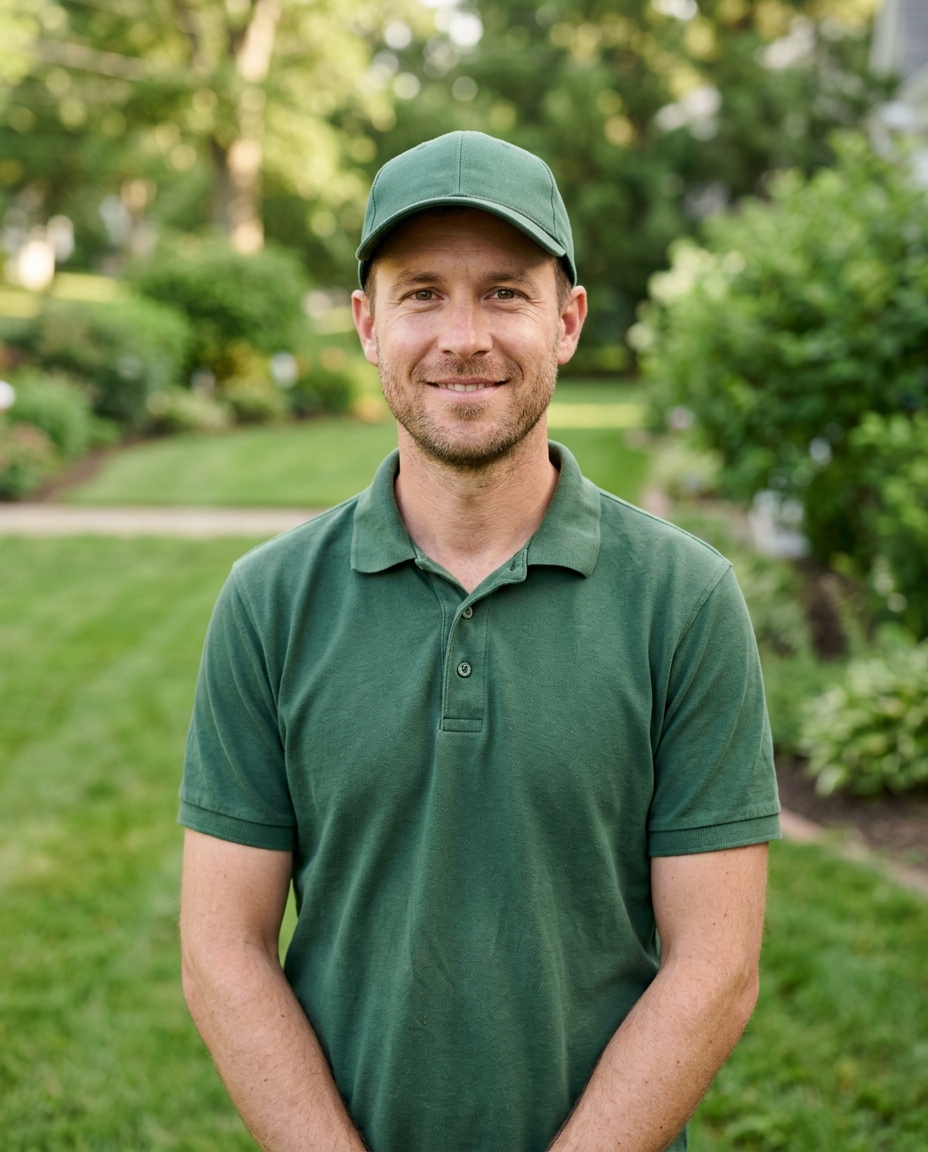 Ridgeline team member standing in a garden